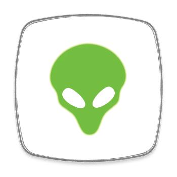 Alien Head Glowing T-shirt Drôle Extraterrestre - Magnet carré - blanc - Devant