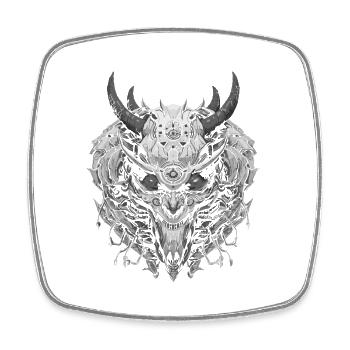 Fantasy Dragon Anime Dragon Head Reptile mythique - Magnet carré - blanc - Devant