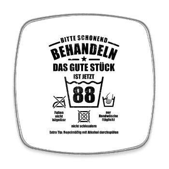 Schonend behandeln - 88. Geburtstag Geschenk - Viereckiger Kühlschrankmagnet - Weiß - Vorne