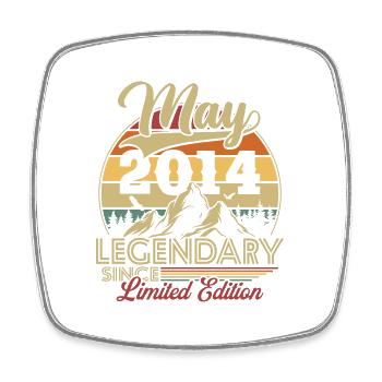 Vintage Retro Mai 2014 Geburtstag D Geschenk - Viereckiger Kühlschrankmagnet - Weiß - Vorne
