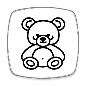 Teddy Bear - Square fridge magnet - white - Front
