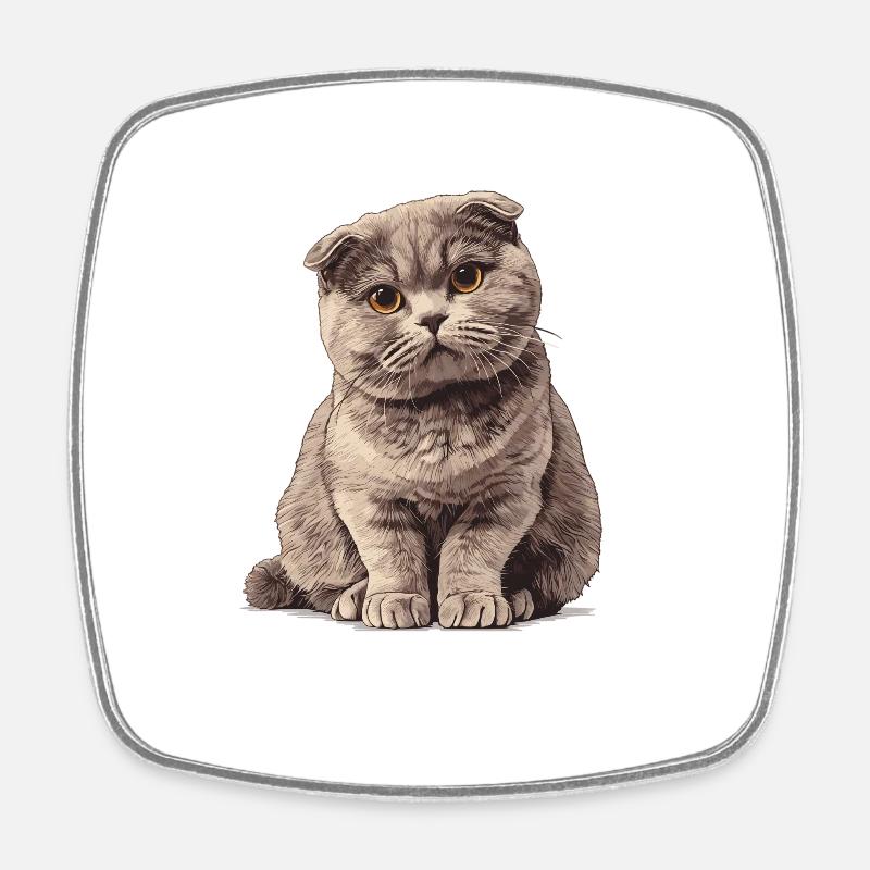 Scottish Fold Kätzchen Scottish Fold Katze - Viereckiger Kühlschrankmagnet - Weiß
