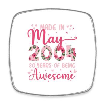 Mai 2004 Cadeau Anniversaire 20 Ans Pour Filles - Magnet carré - blanc - Devant