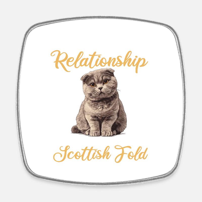 Scottish Fold Kätzchen Scottish Fold Katze - Viereckiger Kühlschrankmagnet - Weiß