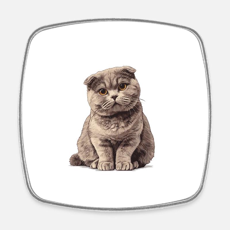 Scottish Fold Kätzchen Scottish Fold Katze - Viereckiger Kühlschrankmagnet - Weiß