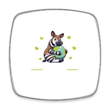 Is the only planet with Okapis Earth Day - Square fridge magnet - white - Front