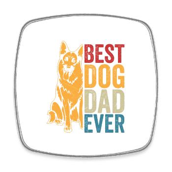 Best Dog Dad Ever German Shepherd Puppy Mom Dad - Viereckiger Kühlschrankmagnet - Weiß - Vorne