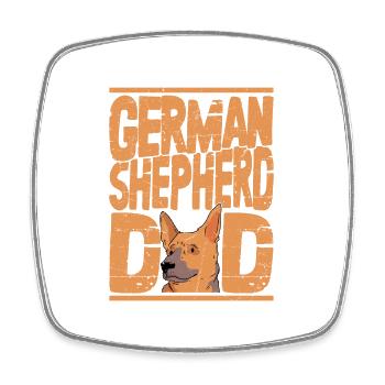 German Shepherd Dad Puppy Breeder Dog Owner - Square fridge magnet - white - Front