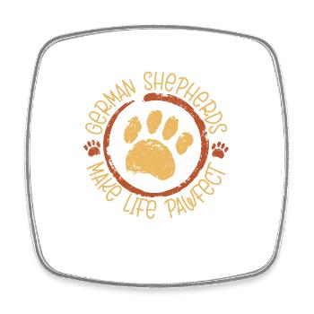 German Shepherds Make Life Pawfect Puppy Mom Dad D - Viereckiger Kühlschrankmagnet - Weiß - Vorne