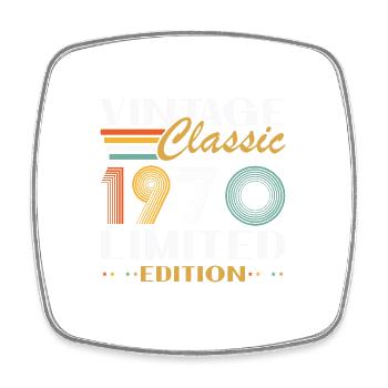 1970 Vintage Retro Cadeau D'anniversaire - Magnet carré - blanc - Devant
