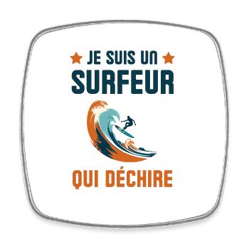 Je suis un surfeur qui déchire 1 - Magnet carré - blanc - Devant
