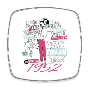 Jahrgang 1952 Geschenk Geburtstag 1952 Mädchen 1952 - Viereckiger Kühlschrankmagnet - Weiß - Vorne