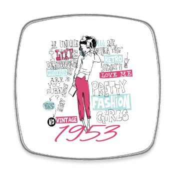 Millésime 1953 Cadeau Anniversaire 1953 Fille 1953 - Magnet carré - blanc - Devant