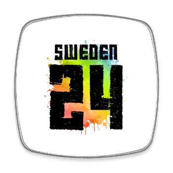 Schweden 24 Trikot 2024 - Viereckiger Kühlschrankmagnet - Weiß - Vorne