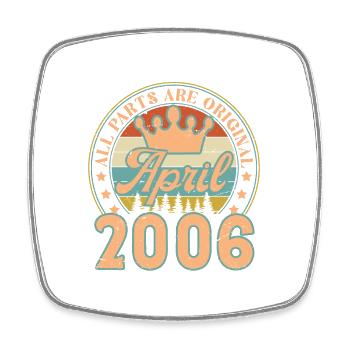 April 2006. April 2006 Birthday Gift April 2006 - Square fridge magnet - white - Front