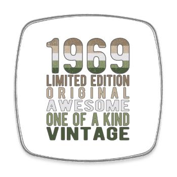 Limited Edition seit 1969 Geburtstag Vintage 1969 - Viereckiger Kühlschrankmagnet - Weiß - Vorne