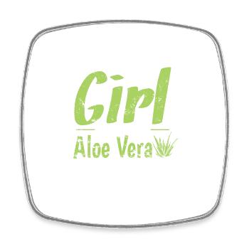 a Girl Who Loves Aloe Vera Medicinal Plant - Square fridge magnet - white - Front