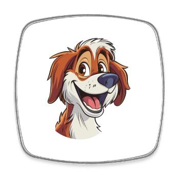 Kooikerhondje Illustration de dessin animé - Magnet carré - blanc - Devant