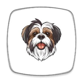 Löwchen | Lowchen | Cartoon Artwork - Viereckiger Kühlschrankmagnet - Weiß - Vorne