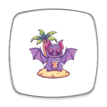Bat Summer Holiday - Square fridge magnet - white - Front