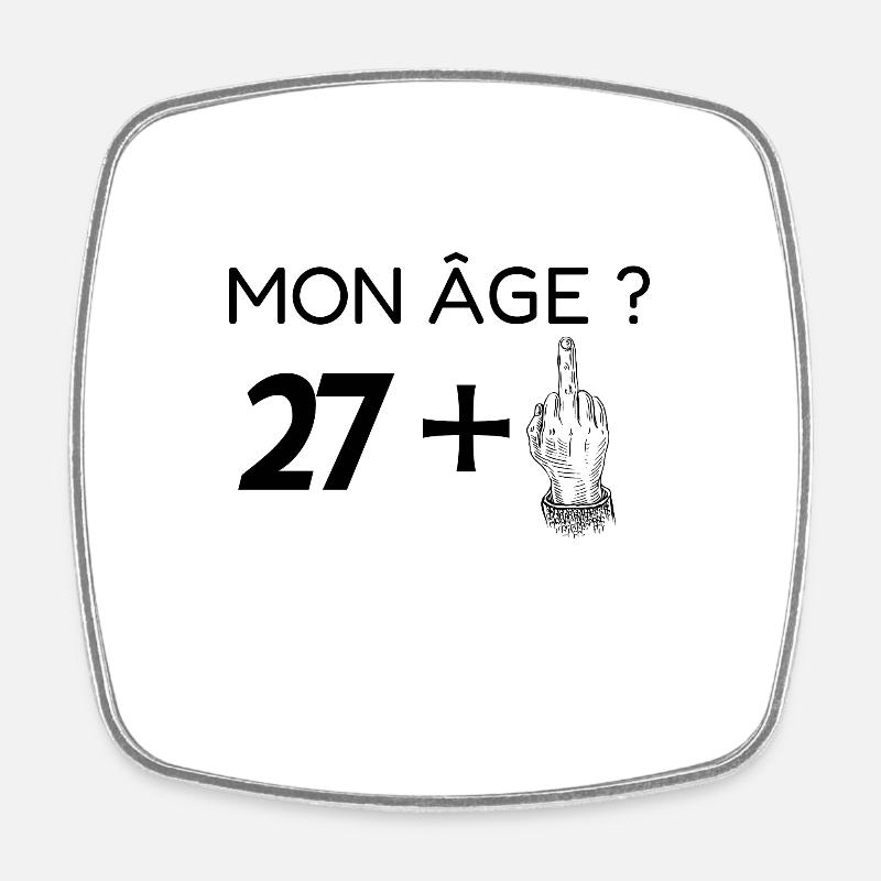 mon âge 28 - Magnet carré - blanc