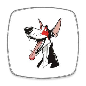 Podenco Ibicenco Ibizan Hound | Cartoon Artwork - Viereckiger Kühlschrankmagnet - Weiß - Vorne
