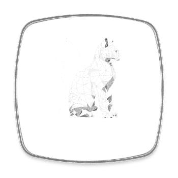 Gemini Cat - Square fridge magnet - white - Front