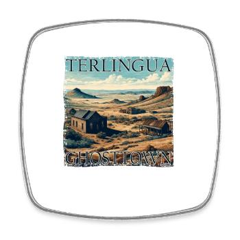 Texas Ghost Town Terlingua Desert Lost Grunge - Viereckiger Kühlschrankmagnet - Weiß - Vorne
