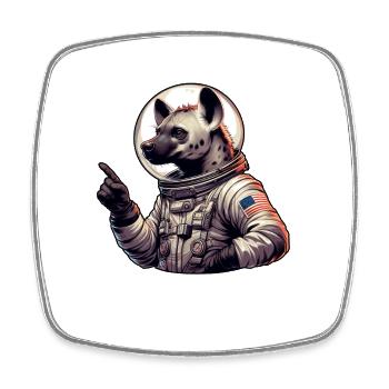 Hyäne Astronaut Weltraum Abenteuer - Viereckiger Kühlschrankmagnet - Weiß - Vorne