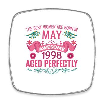 Mai 1998 anniversaire femme Mai 1998 anniversaire - Magnet carré - blanc - Devant