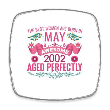 Mai 2002 anniversaire femme Mai 2002 anniversaire - Magnet carré - blanc - Devant