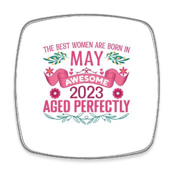 Mai 2023 anniversaire femme Mai 2023 anniversaire - Magnet carré - blanc - Devant
