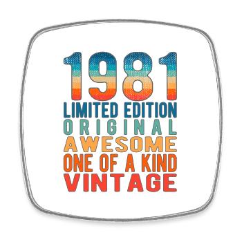 Limited Edition seit 1981 Geburtstag Vintage 1981 - Viereckiger Kühlschrankmagnet - Weiß - Vorne