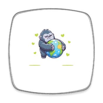 Ist der einzige Planet mit Gorillas Earth Day - Viereckiger Kühlschrankmagnet - Weiß - Vorne