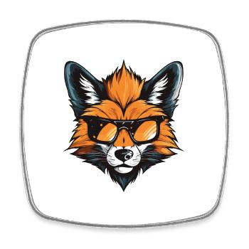 Fuchs Kopf Cool - Viereckiger Kühlschrankmagnet - Weiß - Vorne