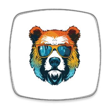 Polar Bear Head Cool Polar Bear - Square fridge magnet - white - Front