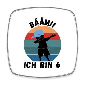 6. Geburtstag - BÄÄM, Junge mit DAB Tanz - Viereckiger Kühlschrankmagnet - Weiß - Vorne