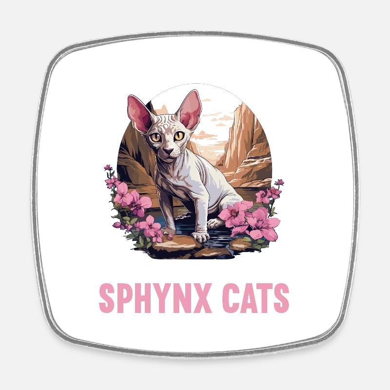 Sphynx Kätzchen Sphynx Katze - Viereckiger Kühlschrankmagnet - Weiß