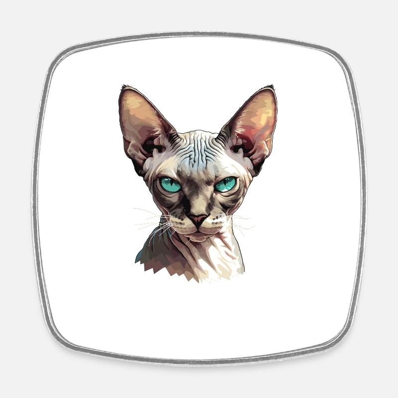 Sphynx Kätzchen Sphynx Katze - Viereckiger Kühlschrankmagnet - Weiß