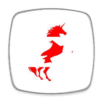 Chemise Drapeau Licorne Canada Licorne Magique Canadienne - Magnet carré - blanc - Devant