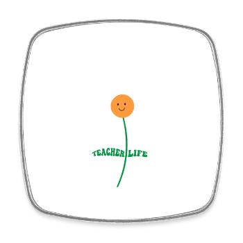 Teacher Life - Teach Love Inspire Teachers - Square fridge magnet - white - Front
