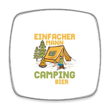 Ich bin ein einfacher Mann Ich mag Camping Camper - Viereckiger Kühlschrankmagnet - Weiß - Vorne