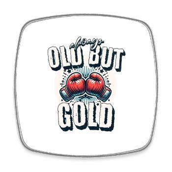 Old but always Gold Boxing - Viereckiger Kühlschrankmagnet - Weiß - Vorne