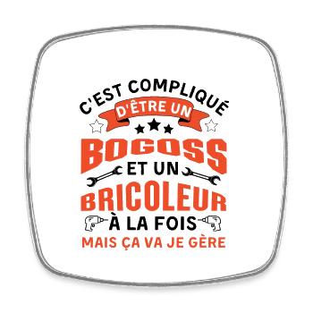 C est compliqué d être Bogoss et bricoleur - Magnet carré - blanc - Devant