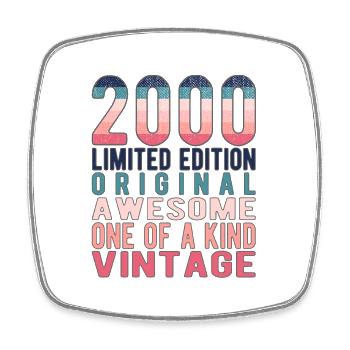 Limited Edition seit 2000 Geburtstag Vintage 2000 - Viereckiger Kühlschrankmagnet - Weiß - Vorne