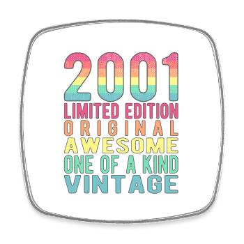 Limited Edition seit 2001 Geburtstag Vintage 2001 - Viereckiger Kühlschrankmagnet - Weiß - Vorne