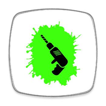 Drill Blobs Craftsman - Square fridge magnet - white - Front