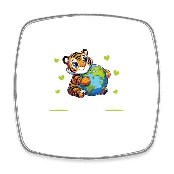 Ist der einzige Planet mit Tiger Earth Day - Viereckiger Kühlschrankmagnet - Weiß - Vorne