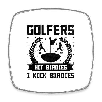 Footgolf Player Foot Golf Playing Footgolfers Foot - Square fridge magnet - white - Front
