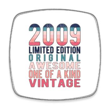 Limited Edition Since 2009 Birthday Vintage 2009 - Square fridge magnet - white - Front